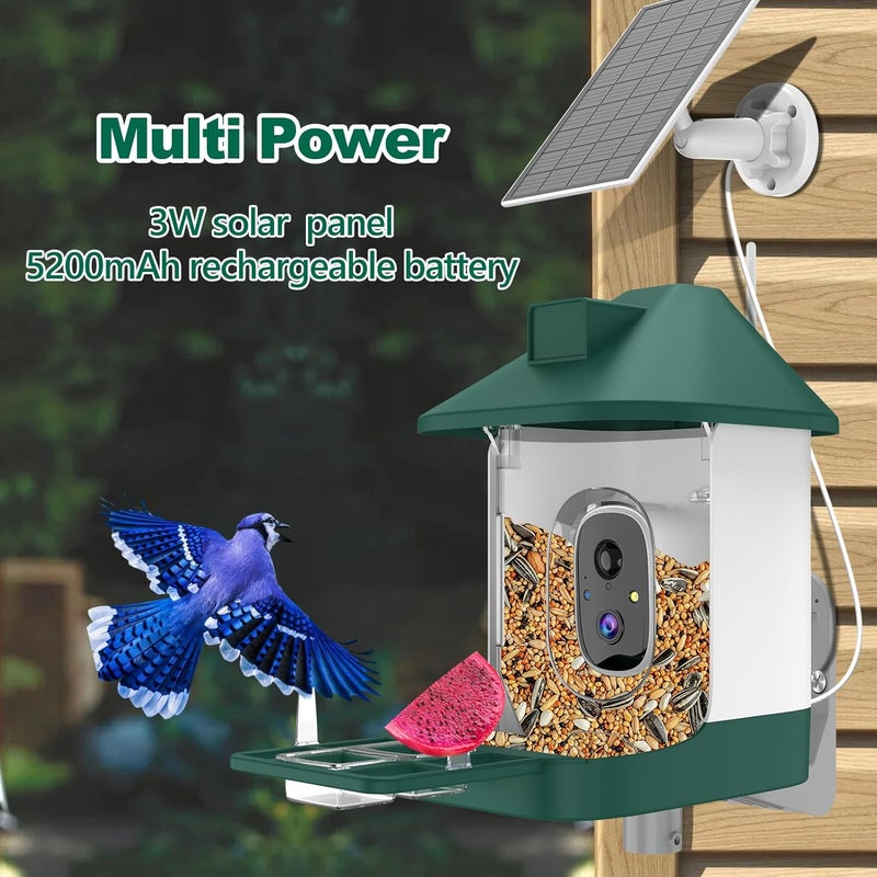 Vatjubi Bird Feeder with Camera,Smart Birdwatching Camera with Solar Powered,AI Identify Species,Instant Notifications,FHD Live View,Auto Record Video in Backyard,Ideal Gifts for Family and Bird Lovers - Image 4